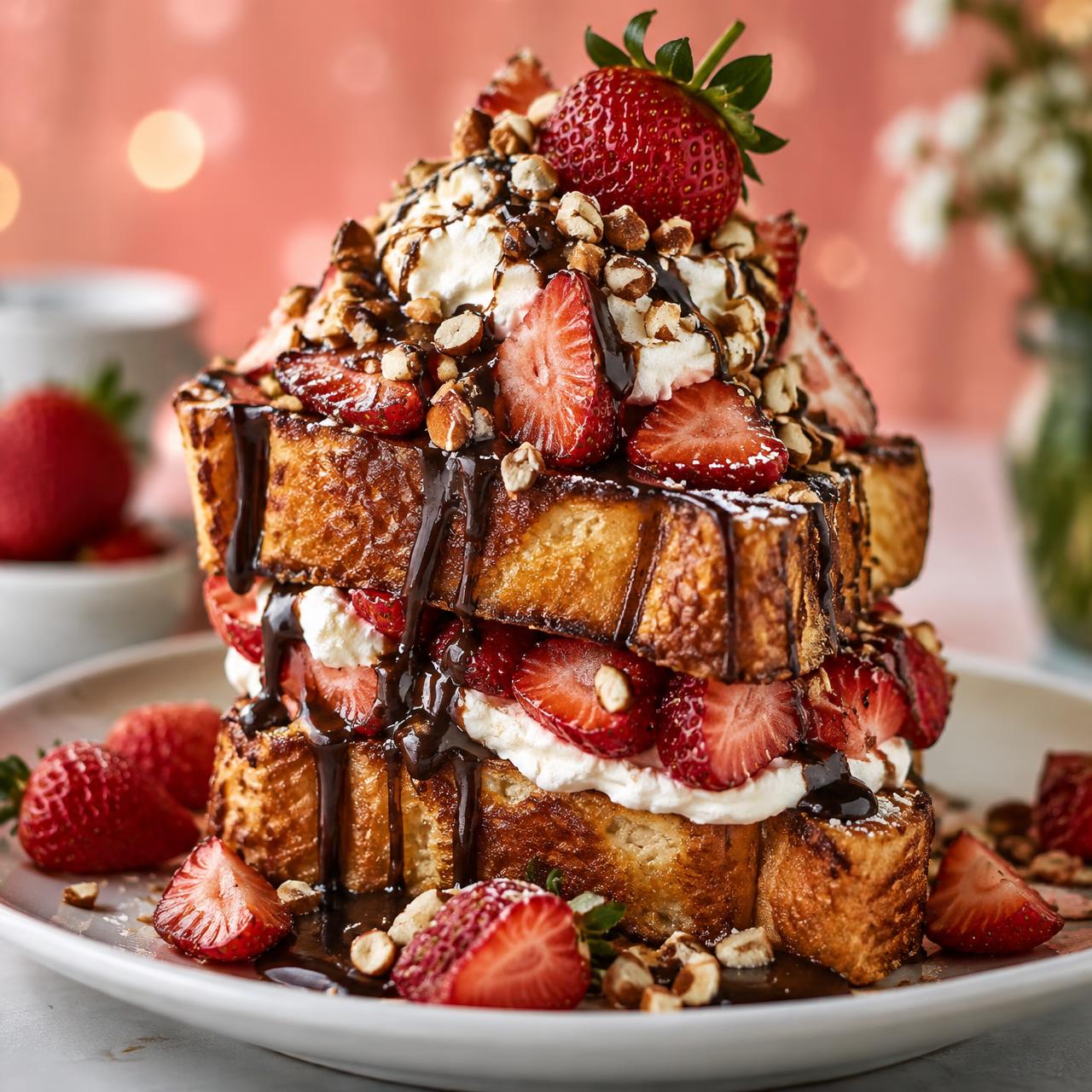 Loaded Strawberry Shortcake French toast